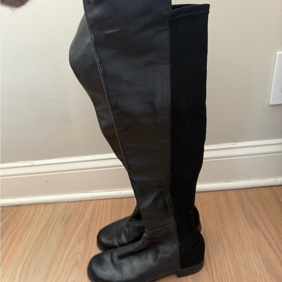 Stuart Weitzman 5050 Black Leather Knee-High Boots - Picture 2 of 3
